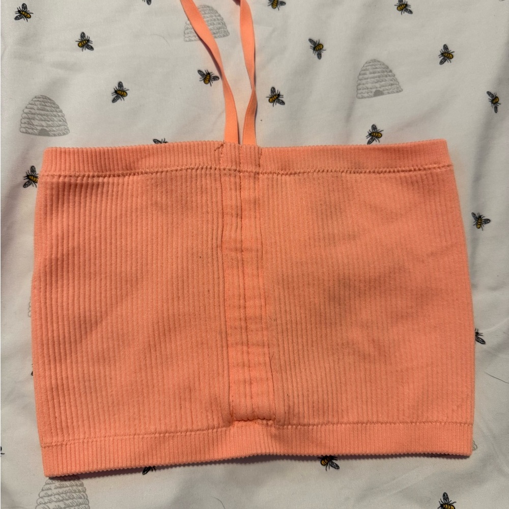 Peach Ribbed tube/halter top